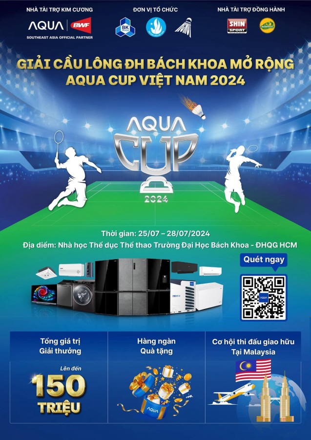  Giải cầu lông đỉnh cao của Trường Đại Học Bách Khoa năm 2024. AQUA CUP 2024